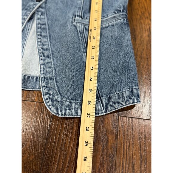 GAP Denim Vest Medium Indigo Women’s Sleeveless Button Front Longline Pockets M - Picture 11 of 12